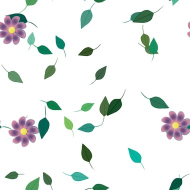 Yaprakları pürüzsüz arkaplan, vektör illüstrasyonu