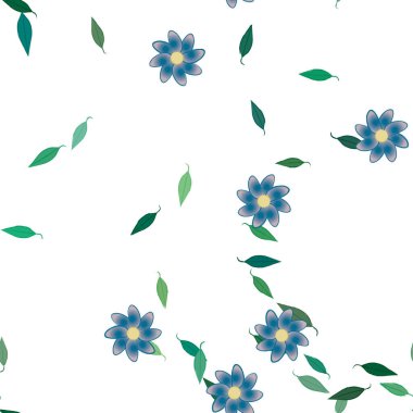 Yaprakları pürüzsüz arkaplan, vektör illüstrasyonu