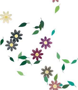 Yaprakları pürüzsüz arkaplan, vektör illüstrasyonu 