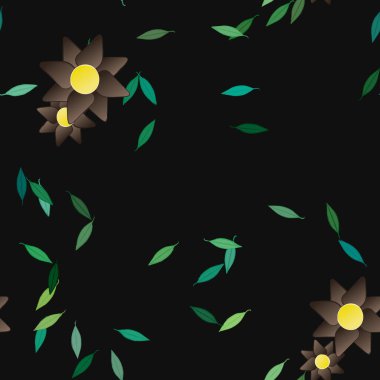 Yaprakları pürüzsüz arkaplan, vektör illüstrasyonu