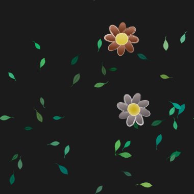 Yaprakları pürüzsüz arkaplan, vektör illüstrasyonu