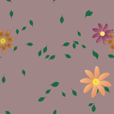 Yaprakları pürüzsüz arkaplan, vektör illüstrasyonu