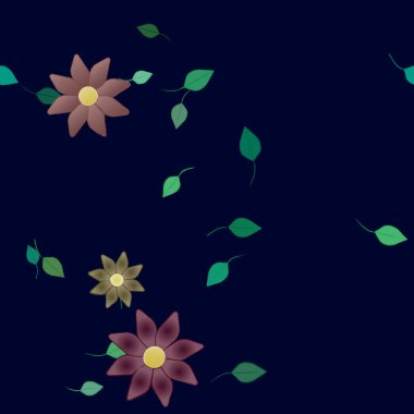 Yaprakları pürüzsüz arkaplan, vektör illüstrasyonu