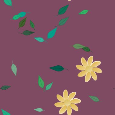 Yaprakları pürüzsüz arkaplan, vektör illüstrasyonu