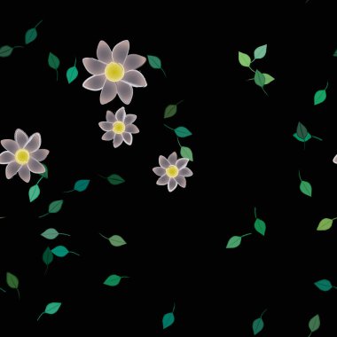 Yaprakları pürüzsüz arkaplan, vektör illüstrasyonu