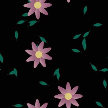 Yaprakları pürüzsüz arkaplan, vektör illüstrasyonu