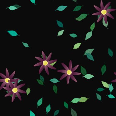 Yaprakları pürüzsüz arkaplan, vektör illüstrasyonu