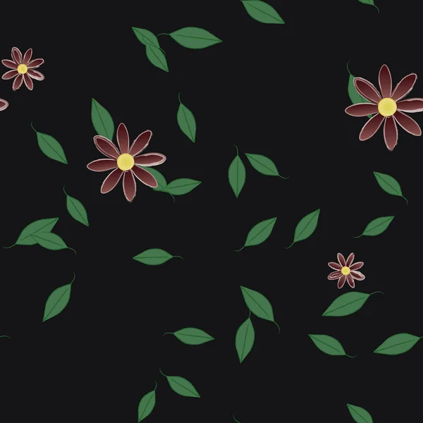 Fundo Sem Costura Floral Bonito Ilustração Vetorial — Vetor de Stock