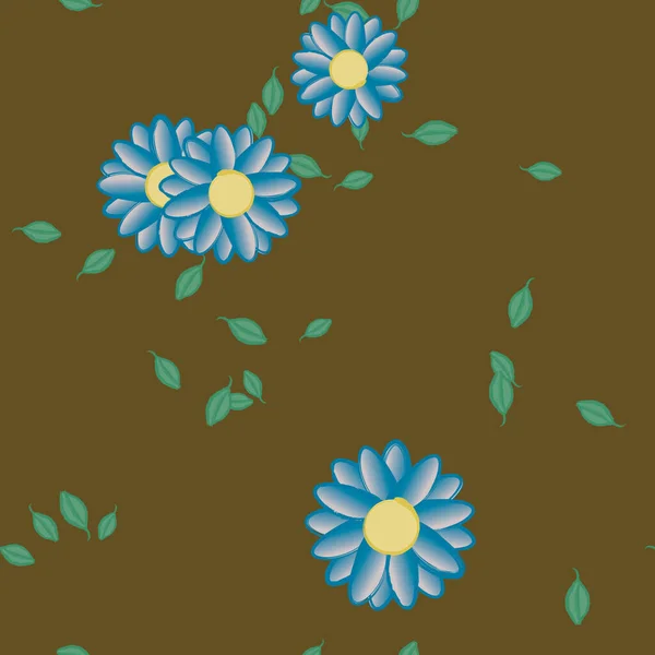 Fundo Sem Costura Floral Bonito Ilustração Vetorial — Vetor de Stock