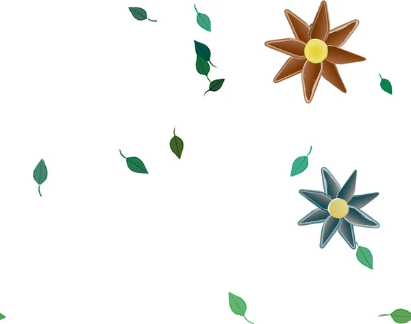 Flores Con Hojas Fondo Sin Costuras Ilustración Vectorial — Vector de stock