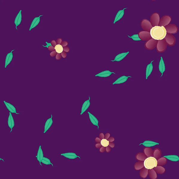 Fundo Sem Costura Floral Bonito Ilustração Vetorial — Vetor de Stock