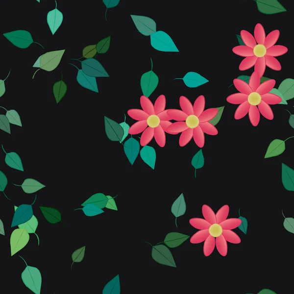 Fundo Sem Costura Floral Bonito Ilustração Vetorial — Vetor de Stock