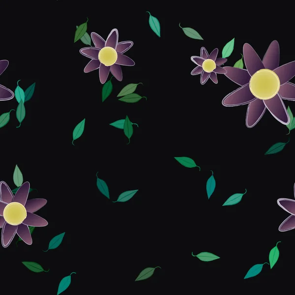 Schöne Florale Nahtlose Hintergrund Vektorillustration — Stockvektor