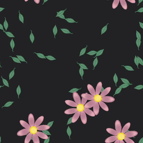 Fundo Sem Costura Floral Bonito Ilustração Vetorial —  Vetores de Stock