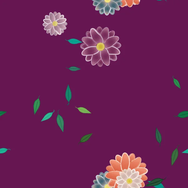 Schöne Florale Nahtlose Hintergrund Vektorillustration — Stockvektor