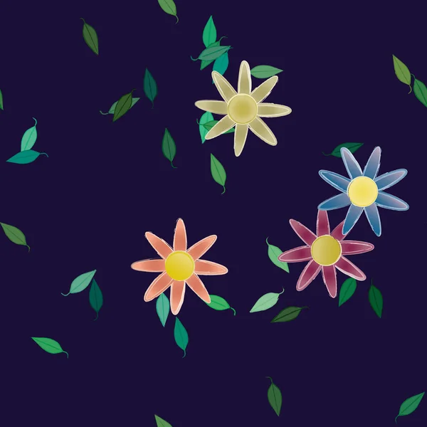 Fundo Sem Costura Floral Bonito Ilustração Vetorial — Vetor de Stock