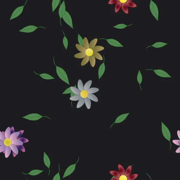 Schöne Florale Nahtlose Hintergrund Vektorillustration — Stockvektor