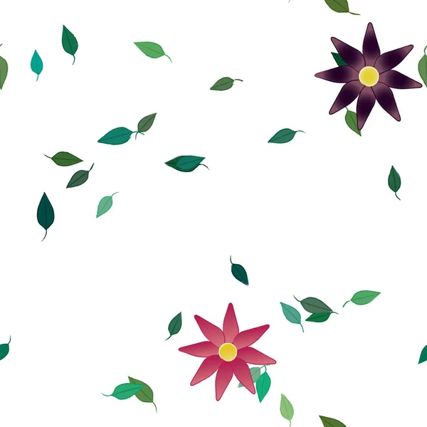 Fundo Sem Costura Floral Bonito Ilustração Vetorial — Vetor de Stock