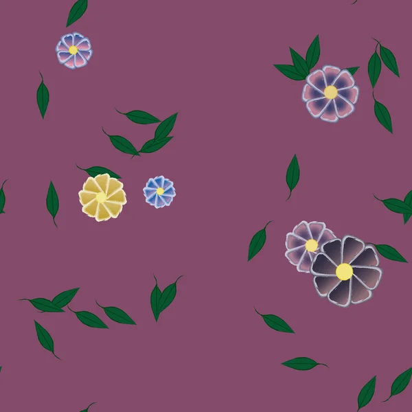 Fundo Sem Costura Floral Bonito Ilustração Vetorial Flores — Vetor de Stock