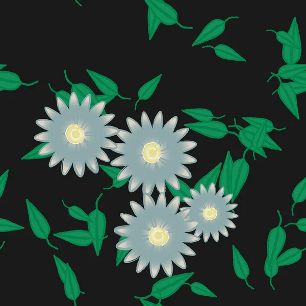 Fundo Sem Costura Floral Bonito Ilustração Vetorial — Vetor de Stock