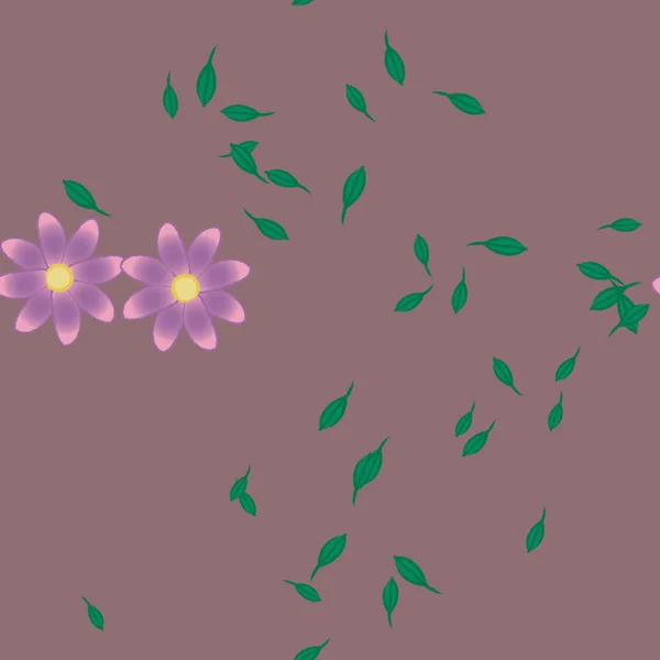 Yapraklı Yaz Çiçekleri Arka Plan Vektör Illüstrasyonu — Stok Vektör
