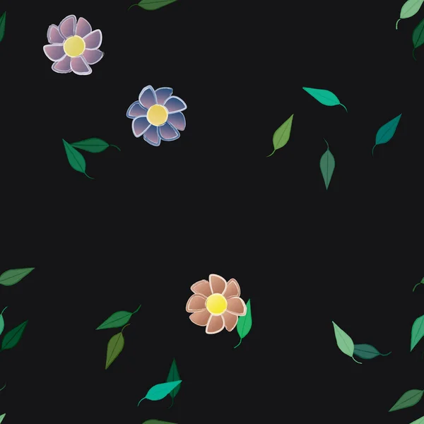 Hermoso Fondo Sin Costura Floral Ilustración Vectores — Vector de stock