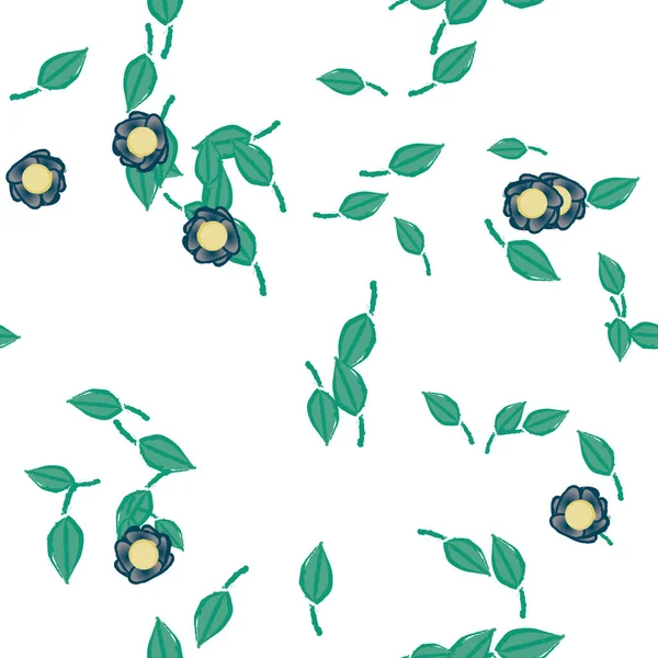 Fleurs Été Pétales Avec Feuilles Fond Illustration Vectorielle — Image vectorielle