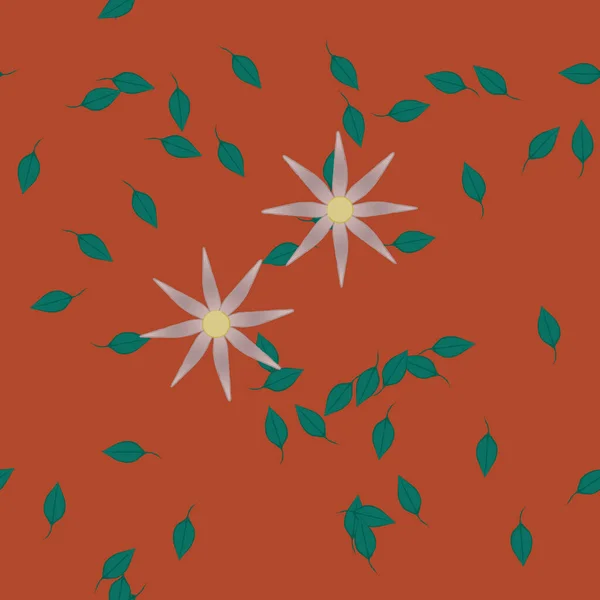 Летние Цветы Лепестки Листьями Фон Векторная Иллюстрация — стоковый вектор