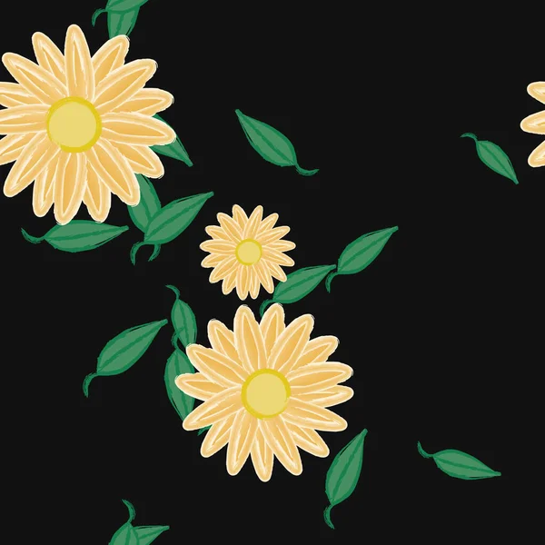 Hermoso Fondo Sin Costura Floral Ilustración Vectores — Vector de stock