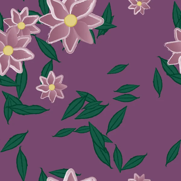 Fundo Sem Costura Floral Bonito Ilustração Vetorial — Vetor de Stock