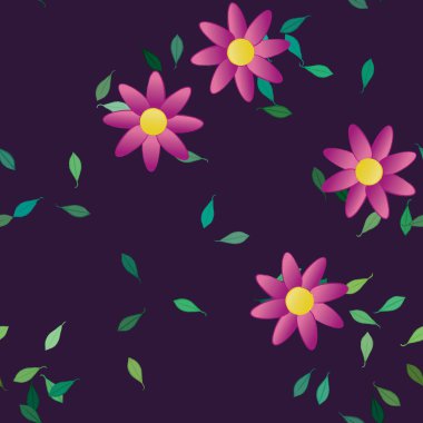 Yaprakları pürüzsüz arkaplan, vektör illüstrasyonu