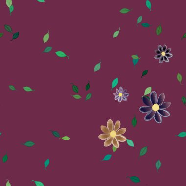 Yaprakları pürüzsüz arkaplan, vektör illüstrasyonu