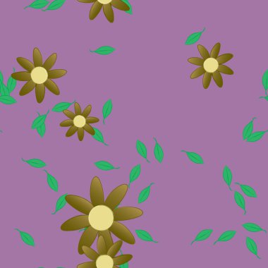 Yapraklı çiçek yapraklarının vektör çizimi, botanik arka plan