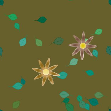 Yaprakları pürüzsüz arkaplan, vektör illüstrasyonu