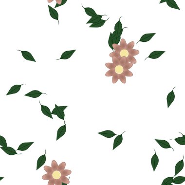 Yaprakları pürüzsüz arkaplan, vektör illüstrasyonu