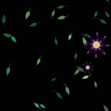 Yaprakları pürüzsüz arkaplan, vektör illüstrasyonu 