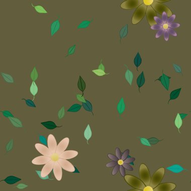 Yaprakları pürüzsüz arkaplan, vektör illüstrasyonu 