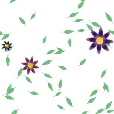 Yaprakları pürüzsüz arkaplan, vektör illüstrasyonu