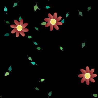 Yaprakları pürüzsüz arkaplan, vektör illüstrasyonu