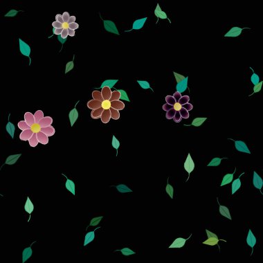 Yaprakları pürüzsüz arkaplan, vektör illüstrasyonu 