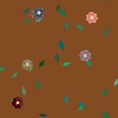 Yaprakları pürüzsüz arkaplan, vektör illüstrasyonu