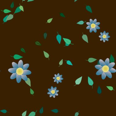 Yaprakları pürüzsüz arkaplan, vektör illüstrasyonu