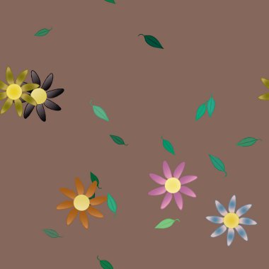 Yaprakları pürüzsüz arkaplan, vektör illüstrasyonu 