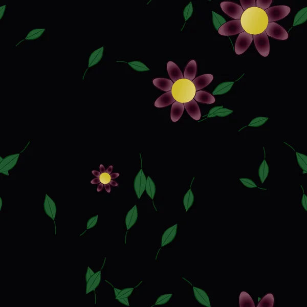 Fundo Sem Costura Floral Bonito Ilustração Vetorial — Vetor de Stock