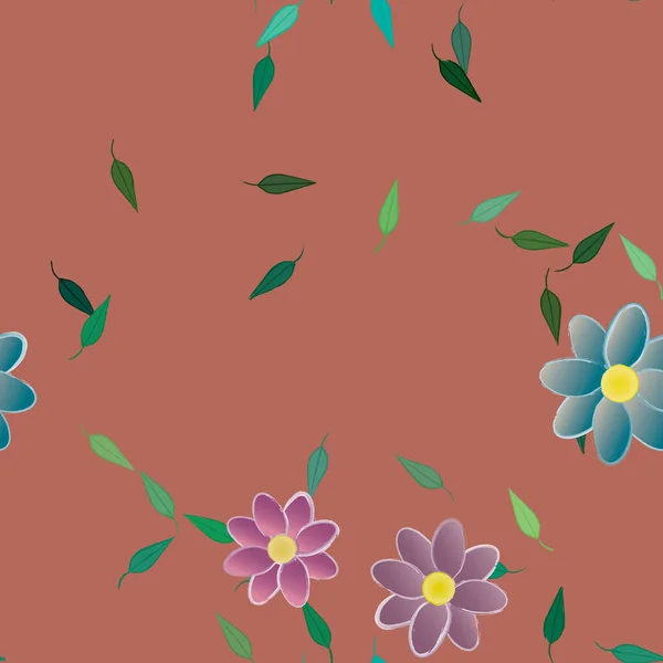 Красивый Цветочный Бесшовный Фон Векторная Иллюстрация — стоковый вектор