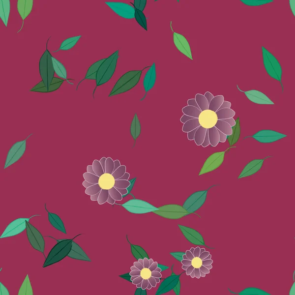 Fundo Sem Costura Floral Bonito Ilustração Vetorial — Vetor de Stock