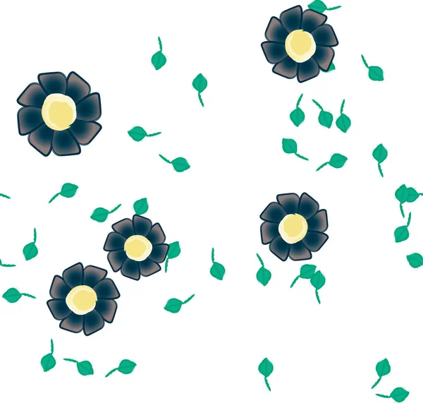 Blomster Kronblade Med Blade Problemfri Baggrund Vektor Illustration – Stock-vektor