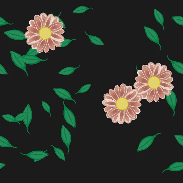 Fundo Sem Costura Floral Bonito Ilustração Vetorial —  Vetores de Stock