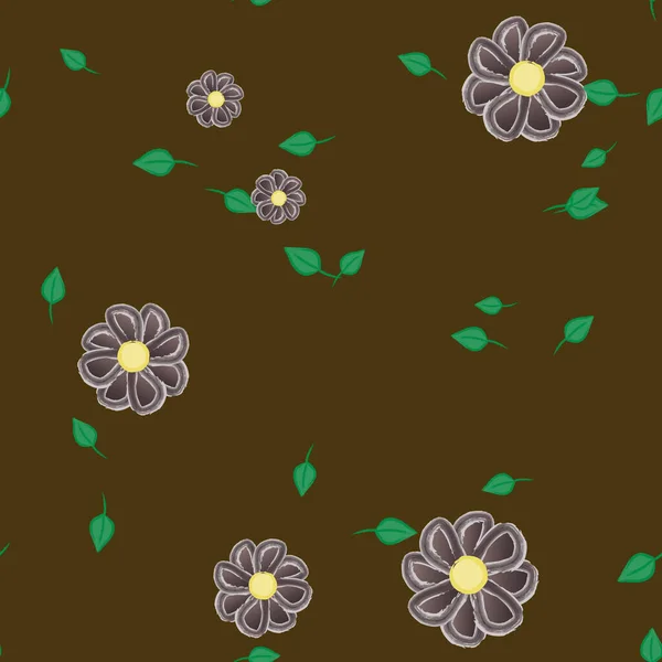 Fundo Sem Costura Floral Bonito Ilustração Vetorial — Vetor de Stock