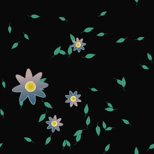 夏の花びらの葉のベクトル図シームレスな背景 — ストックベクタ